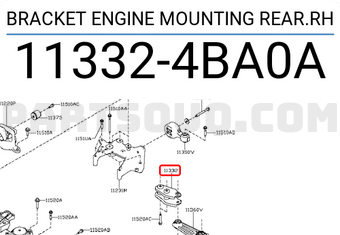 Nissan 113324BA0A BRACKET ENGINE MOUNTING REAR.RH
