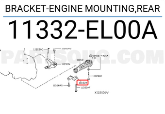 Nissan 11332EL00A BRACKET-ENGINE MOUNTING,REAR