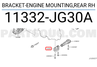Nissan 11332JG30A BRACKET-ENGINE MOUNTING,REAR RH