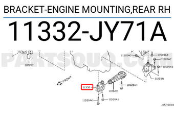 Nissan 11332JY71A BRACKET-ENGINE MOUNTING,REAR RH