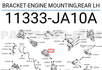 Nissan 11333JA10A BRACKET-ENGINE MOUNTING,REAR LH