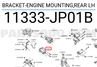 Nissan 11333JP01B BRACKET-ENGINE MOUNTING,REAR LH