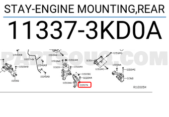 Nissan 113373KD0A STAY-ENGINE MOUNTING,REAR