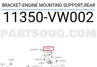 Nissan 11350VW002 BRACKET-ENGINE MOUNTING SUPPORT,REAR