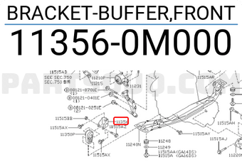 Nissan 113560M000 BRACKET-BUFFER,FRONT