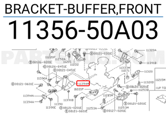 Nissan 1135650A03 BRACKET-BUFFER,FRONT