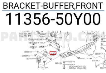 Nissan 1135650Y00 BRACKET-BUFFER,FRONT