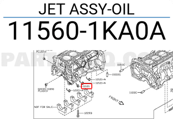 Nissan 115601KA0A JET ASSY-OIL