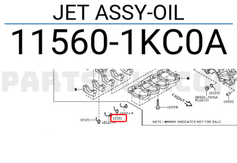 Nissan 115601KC0A JET ASSY-OIL