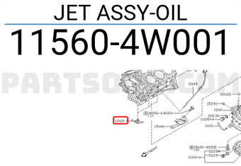 Nissan 115604W001 JET ASSY-OIL
