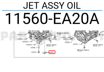 Nissan 11560EA20A JET ASSY OIL