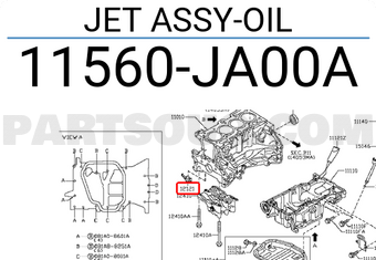 Nissan 11560JA00A JET ASSY-OIL