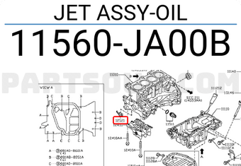 Nissan 11560JA00B JET ASSY-OIL