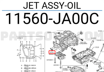Nissan 11560JA00C JET ASSY-OIL