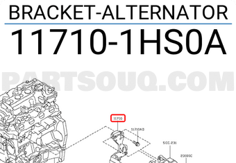 Nissan 117101HS0A BRACKET-ALTERNATOR