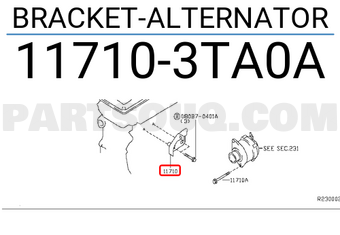 Nissan 117103TA0A BRACKET-ALTERNATOR