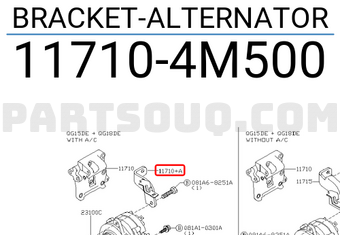 Nissan 117104M500 BRACKET-ALTERNATOR