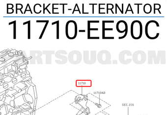 Nissan 11710EE90C BRACKET-ALTERNATOR