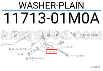 Nissan 1171301M0A WASHER-PLAIN