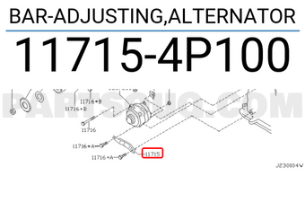 Nissan 117154P100 BAR-ADJUSTING,ALTERNATOR