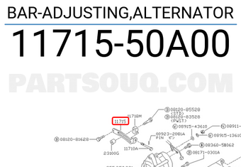 Nissan 1171550A00 BAR-ADJUSTING,ALTERNATOR