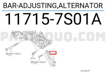 Nissan 117157S01A BAR-ADJUSTING,ALTERNATOR