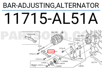 Nissan 11715AL51A BAR-ADJUSTING,ALTERNATOR