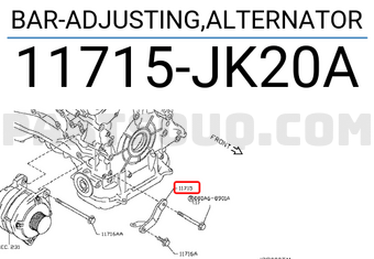 Nissan 11715JK20A BAR-ADJUSTING,ALTERNATOR