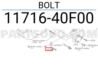 Nissan 1171640F00 BOLT