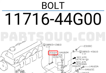 Nissan 1171644G00 BOLT