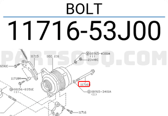 Nissan 1171653J00 BOLT
