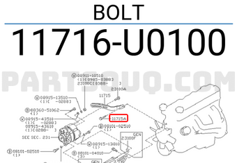 Nissan 11716U0100 BOLT