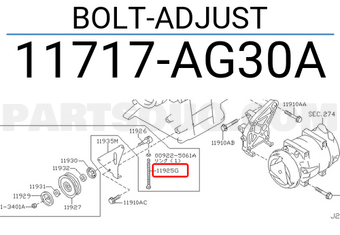 Nissan 11717AG30A BOLT-ADJUST