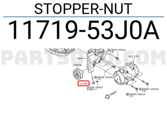 Nissan 1171953J0A STOPPER-NUT