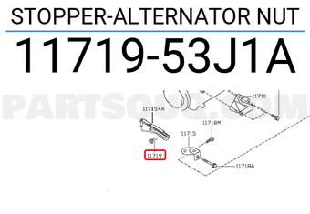 Nissan 1171953J1A STOPPER-ALTERNATOR NUT