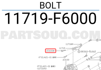 Nissan 11719F6000 BOLT