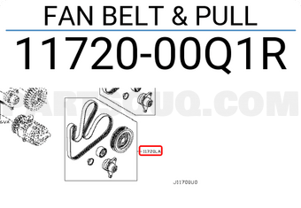 Nissan 1172000Q1R FAN BELT & PULL