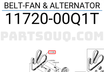 Nissan 1172000Q1T BELT-FAN & ALTERNATOR
