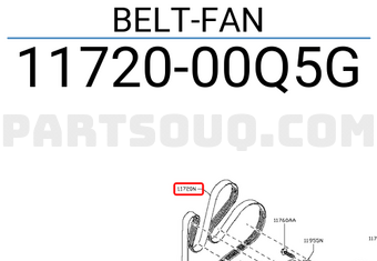Nissan 1172000Q5G BELT-FAN