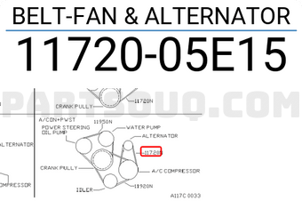 Nissan 1172005E15 BELT-FAN & ALTERNATOR