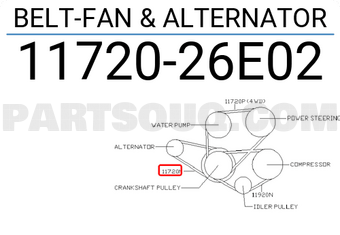 Nissan 1172026E02 BELT-FAN & ALTERNATOR