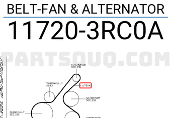 Nissan 117203RC0A BELT-FAN & ALTERNATOR