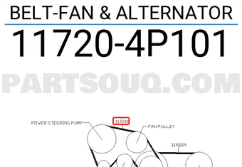 Nissan 117204P101 BELT-FAN & ALTERNATOR