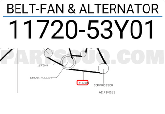 Nissan 1172053Y01 BELT-FAN & ALTERNATOR