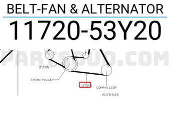 Nissan 1172053Y20 BELT-FAN & ALTERNATOR