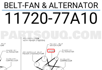 Nissan 1172077A10 BELT-FAN & ALTERNATOR
