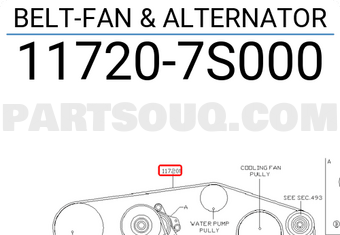 Nissan 117207S000 BELT-FAN & ALTERNATOR