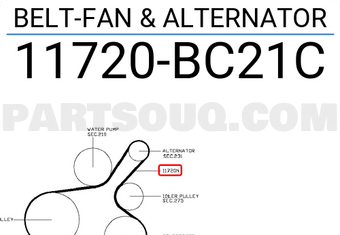 Nissan 11720BC21C BELT-FAN & ALTERNATOR