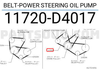 Nissan 11720D4017 BELT-POWER STEERING OIL PUMP