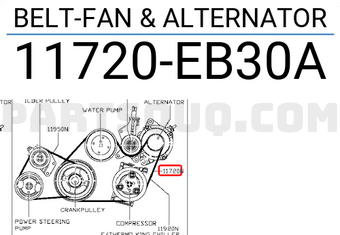 Nissan 11720EB30A BELT-FAN & ALTERNATOR